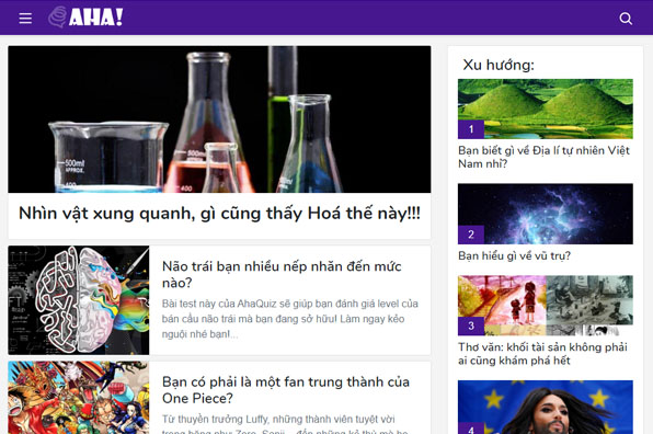 Screenshot of AhaQuiz Vietnam