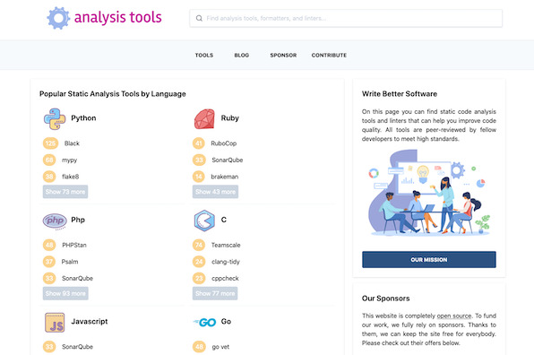 Screenshot of Analysis Tools