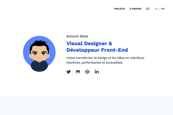 Screenshot of Antonin Nhek Portfolio