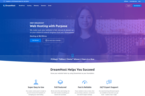 Screenshot of DreamHost
