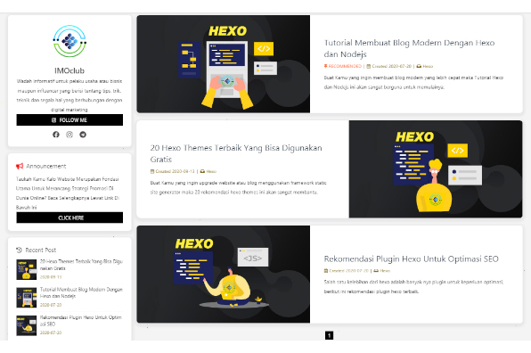 Screenshot of IMOclub Blog