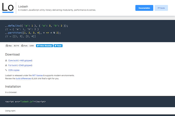 Screenshot of Lodash
