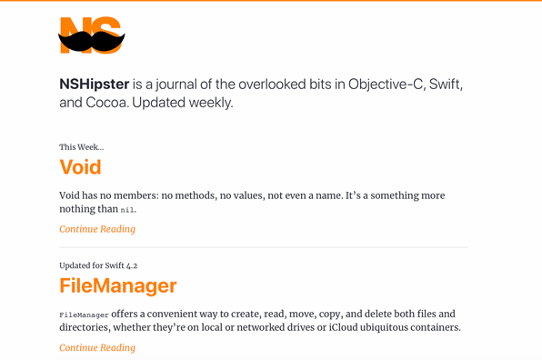 Screenshot of NSHipster