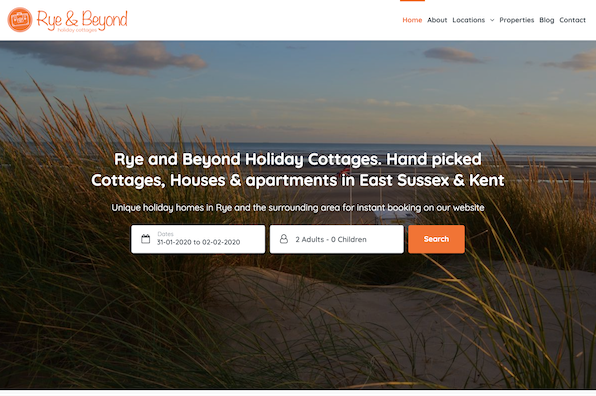 Screenshot of Rye and Beyond Cottages