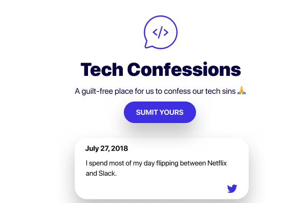 Screenshot of Tech Confessions