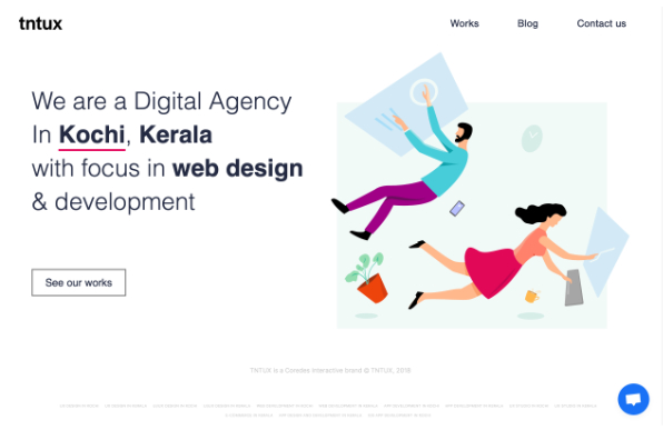 Screenshot of TNTUX Digital Agency